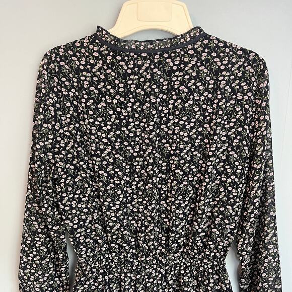 Lulus Navy Blue Flowered Dress Size Small Preloved - Picture 8 of 14